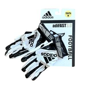 NWT Adidas adiFAST 3.0 Youth Football Gloves - Black and White